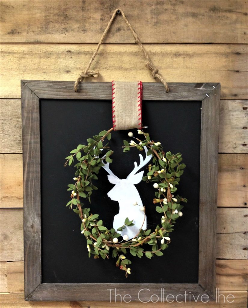 The Collective lhe Merry Reindeer chalkboard and wreath