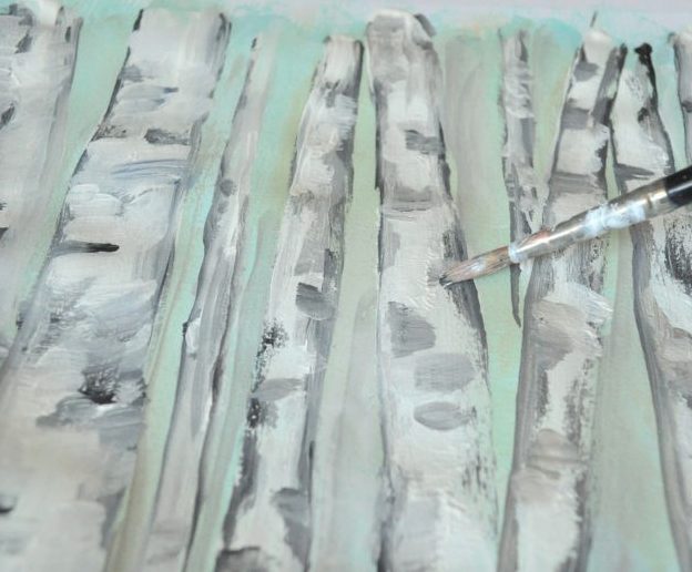 Painting a birch trees workshop