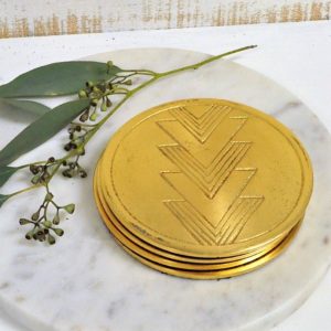 Round Gold Distressed Coasters from The Collective lhe + Makery