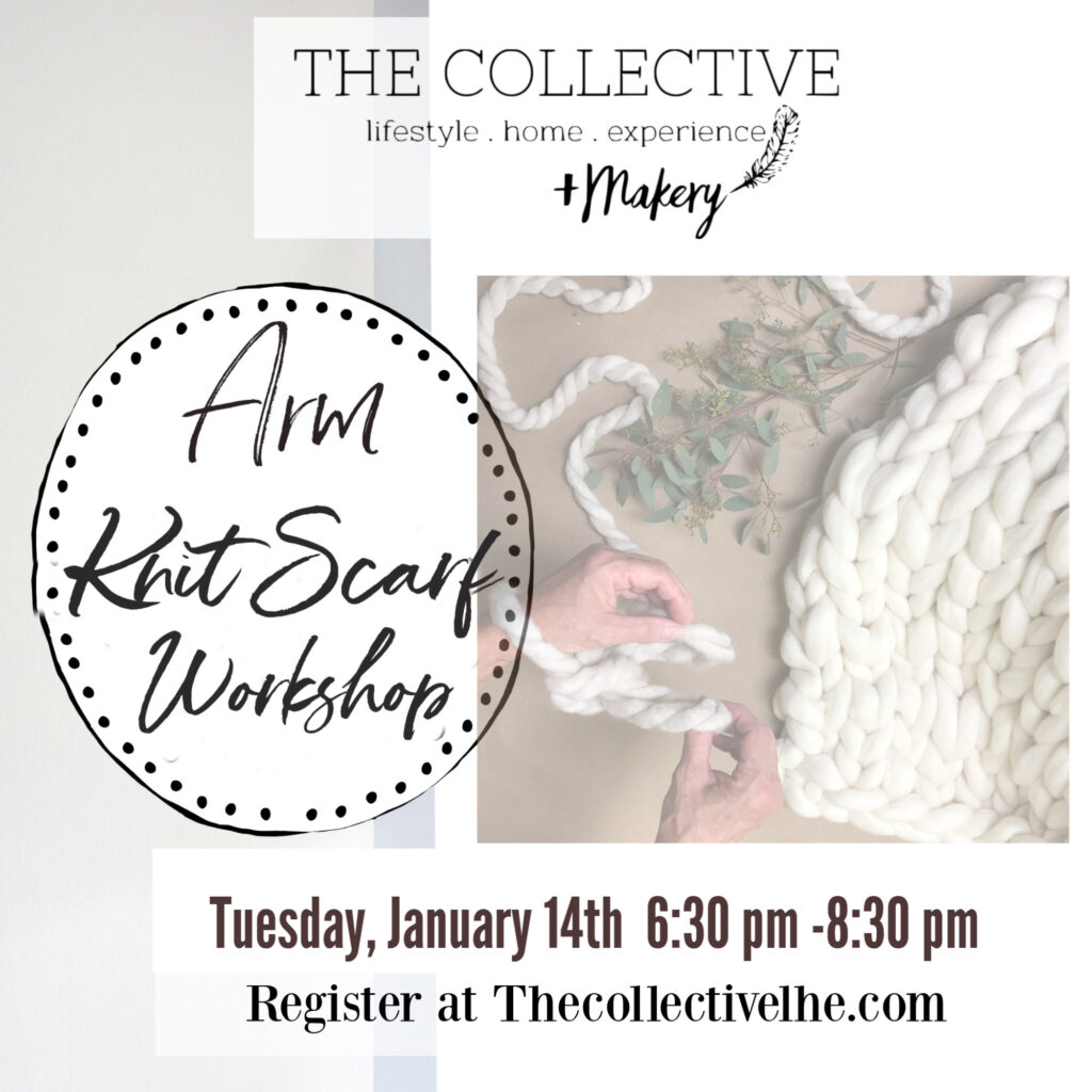 Arm knit workshop at The Collective lhe Makery in Lisle, IL